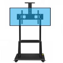 Suporte Para Tv Até 70" Pedestal Com Prateleira E Rodinhas Suporte Para Tv Até 70" Pedestal Com Prateleira E Rodinhas