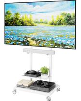 Suporte para TV ECOTINY de Aço com Rodízios 37-75" Giratório e Inclinável Branco