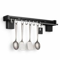 Suporte para Utensílios de Cozinha com 8 Ganchos Organizador de Parede em Aço Inox Suporte para Utensílios de Cozinha com 8 Ganchos Organizador de Parede em Aço Inox