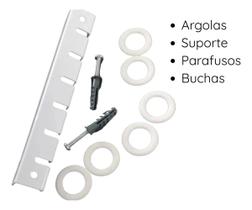 Suporte Para Varal De Teto Cordas Individual 6 Varetas Branco