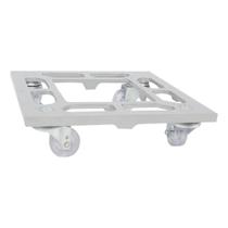Suporte Para Vaso 25cm em Alumínio Quadrado Rodas de Silicone em Gel Até 135kg