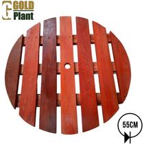 Suporte para vaso 55 cm redondo em madeira tratada roda cristal Gold Plant