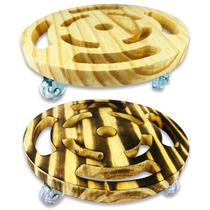 Suporte Para Vaso De Planta Redondo Rodinhas Cristal 25 Cm