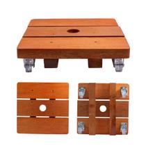 Suporte para Vaso de Plantas Quadrado em Madeira Rodinhas Cristal 20 cm