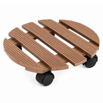 Suporte para Vaso Plantas Redondo 30cm Rodinhas Resistentes Cor:Marrom