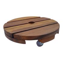 Suporte para Vaso Pura Art Redondo 30cm Madeira com Rodizio