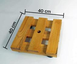 Suporte Para Vasos De Plantas Com Rodinhas 40x40 Kit 2 Peça
