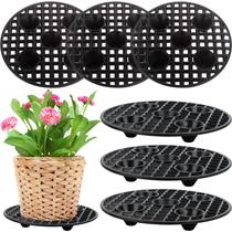 Suporte para vasos de plantas JiaUfmi 20 cm preto de plástico, 6 peças
