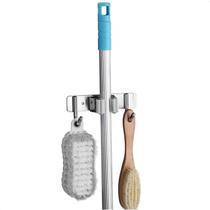 Suporte para Vassoura Mop Rodo Pá Organizador 3 Acessórios Parede Inox Suporte para Vassoura Mop Rodo Pá Organizador 3 Acessórios Parede Inox
