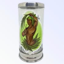 Suporte para vela 7 dias 18 cm Ossaim vidro e alumínio Suporte para vela 7 dias 18 cm Ossaim vidro e alumínio