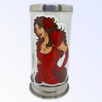 Suporte para vela 7 dias 18 cm Pomba Gira vidro e alumínio Suporte para vela 7 dias 18 cm Pomba Gira vidro e alumínio