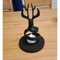 Suporte para Vela Espiral Alce - Candelabro Rústico e Moderno para Mesa de Jantar, Varanda e Ambientes - Preto