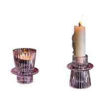 Suporte Para Vela Tealight De Vidro Transparente Para Decoração De Mesa Centro De Mesa Decorativo