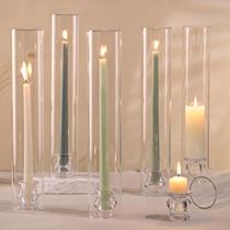 Suporte para Velas Volens 36 cm Conjunto com 6 de Vidro Transparente