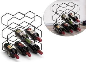Suporte Para Vinho Adega Modelo Moderno De Bancada 9 Garrafas Preto Arthi