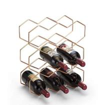 Suporte para Vinhos 3 Níveis 9 Garrafas Dourado Metal - Arthi Suporte para Vinhos 3 Níveis 9 Garrafas Dourado Metal - Arthi