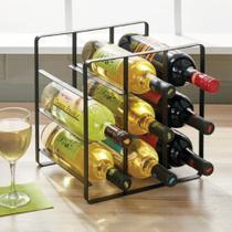 Suporte para Vinhos Elegante: Expositor de Garrafas em Metal