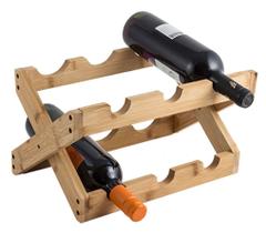 Suporte Para Vinhos Retrátil Ecokitchen Bambu - Mimo Style Suporte Para Vinhos Retrátil Ecokitchen Bambu - Mimo Style