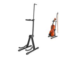 Suporte para violino Eastar Double Support com suporte para laço preto Suporte para violino Eastar Double Support com suporte para laço preto