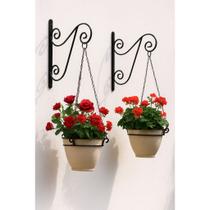 Suporte Para Xaxim Ferro Colonial Parede Vaso Samambaia - Kit com 2 Peças
