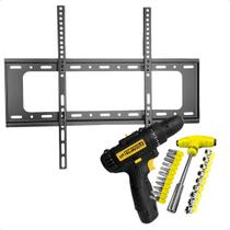Suporte Parede 40 a 80 Polegadas até 75kg Parafusadeira 12V Bivolt Jogo Ferramentas 24 Peças
