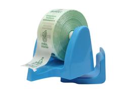 Suporte parede azul com bobina de saquinhos biodegradáveis Suporte parede azul com bobina de saquinhos biodegradáveis