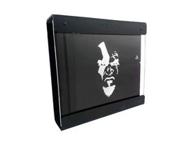 Suporte Parede Iluminado Shield Ps4 PRO - Preto - Branco - God Of War (face)