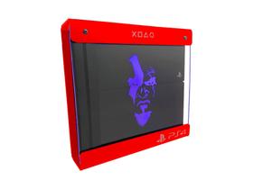 Suporte Parede Iluminado Shield Ps4 PRO - Vermelho - Azul - God Of War (face)
