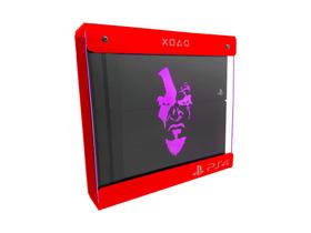 Suporte Parede Iluminado Shield Ps4 PRO - Vermelho - Rosa - God Of War (face)