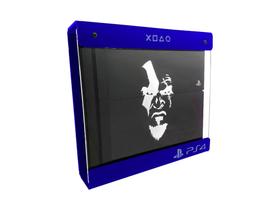 Suporte Parede Iluminado Shield Ps4 Slim - Azul - Branco - God Of War (face) Suporte Parede Iluminado Shield Ps4 Slim - Azul - Branco - God Of War (face)
