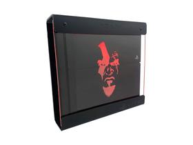 Suporte Parede Iluminado Shield Ps4 Slim - Preto - Vermelho - God Of War (face)
