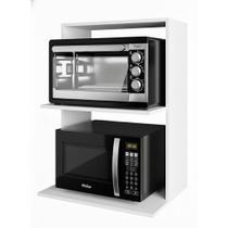 Suporte Parede Para Forno Microondas Nicho Suspenso Branco Prateleira Cozinha Moderno ALBERGONI