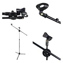 Suporte Pedestal Com Cachimbo + Clipe Para Microfones Girafa Suporte Pedestal Com Cachimbo + Clipe Para Microfones Girafa