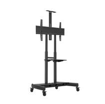 Suporte Pedestal com Regulagem de Altura, Rodizios e Bandejas de Apoio 55 a 90 Polegadas - NB-AVA1800-70-1P