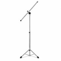 Suporte / Pedestal Para Microfone Girafa Tripé Cromado Ajustável, Profissional, Ideal Para Shows, Estúdio e Gravações