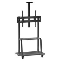 Suporte Pedestal Reforçado p/ Tv 60" a 75" c/ Rodizios e Prateleira