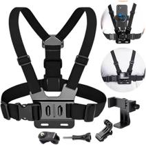 Suporte Peito Peitoral Para Celular E Câmera Esportiva Gopro Chest Band Ajustável 360 Colete