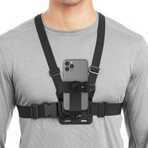 Suporte Peitoral Ajustável Para Celular Colete Preto Ação Esportes Câmera Suporte Peitoral Ajustável Para Celular Colete Preto Ação Esportes Câmera
