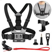 Suporte Peitoral para Celular e Câmera de Ação Cinta Ajustável e Resistente LE3631 Suporte Peitoral para Celular e Câmera de Ação Cinta Ajustável e Resistente LE3631