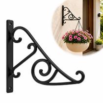Suporte Pendurar Vaso Planta Floreira Gancho Parede Arabesco Mao Francesa Xaxim Casa Jardim Varanda Entrada Preto Suporte Pendurar Vaso Planta Floreira Gancho Parede Arabesco Mao Francesa Xaxim Casa Jardim Varanda Entrada Preto