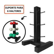 Suporte Pequeno Para 6 Halteres Expositor De Chão Preto