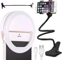 Suporte Pescoço Ganso Flexível Celular Universal Ring Light