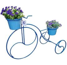 Suporte Plantas Bicicleta Azul - 2 vasos