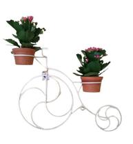 Suporte Plantas Bicicleta Branca 2 Vasos