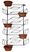 Suporte Plantas vasos jardim vertical parede preto 100x40 Suporte Plantas vasos jardim vertical parede preto 100x40