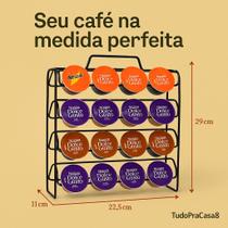 Suporte Porta 32 Cápsulas Dolce Gusto Aço Carbono Pintura Epóxi Organizador de Café Preto