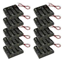 Suporte Porta 4 Pilhas AA Com Rabicho - Para Projetos - 10 Peças 079-3537 Suporte Porta 4 Pilhas AA Com Rabicho - Para Projetos - 10 Peças 079-3537