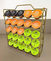 Suporte Porta 50 Cápsula Café Dolce Gusto Reforçado Dourado
