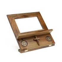 Suporte Porta Bíblia Medalha De São Bento Madeira Regulável Suporte Porta Bíblia Medalha De São Bento Madeira Regulável