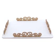 Suporte Porta Bolo Retangular Linha Premium - Mdf Branco Suporte Porta Bolo Retangular Linha Premium - Mdf Branco
